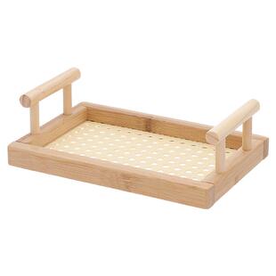 中古风托盘木质精致高颜值茶点盘长方形盘家用餐桌收纳盘手提果篮