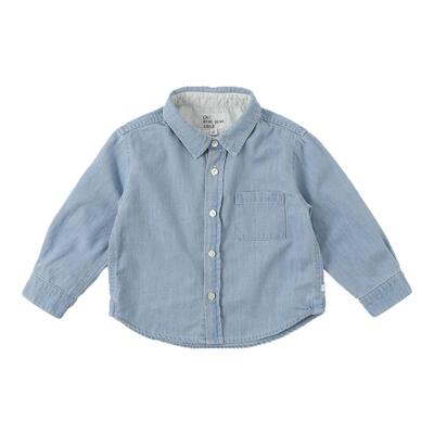 benebene纯棉牛仔长袖衬衫男童