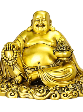 铜弥勒佛笑佛神像供奉摆件开业礼