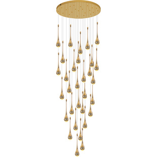 水滴现代轻奢复式楼大吊灯旋转loft公寓别墅客厅旋转挑高楼梯长灯