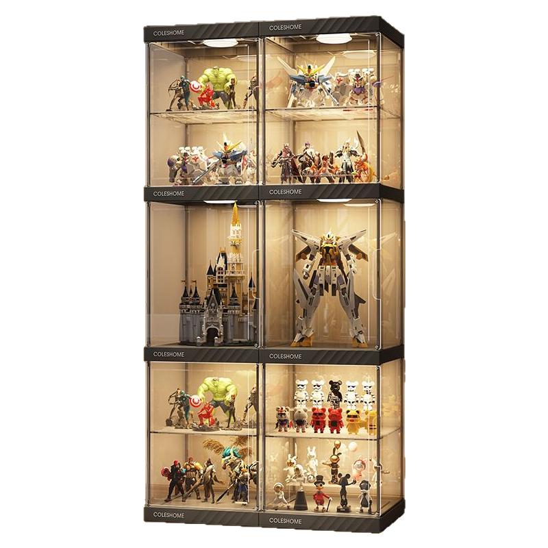 手辦展示柜模型高達積木良品主義適用樂高玩具家用透明收納盒架子
