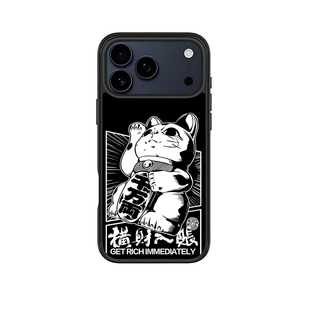 PARTNER横财入账招财猫磁吸磨砂防摔个性适用于iphone17promax/16promax苹果手机壳