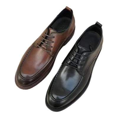 英伦休闲商务皮鞋男真皮底大码