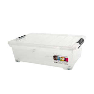 床底收纳箱扁平透明特大号塑料储物整理箱衣服被子床下收纳箱滑轮