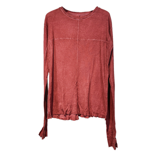 CHAUNK先锋小众设计师沙丘废土解构连手袖冷染做旧打底修身T恤潮