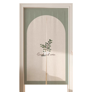 奶油风门帘隔断帘定制卧室卫生间隐私遮挡帘免打孔装饰布帘子挂帘