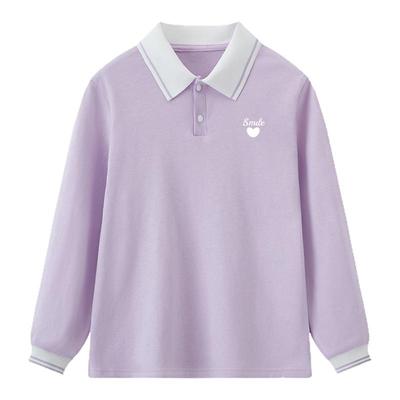 马卡乐女童长袖T恤秋季POLO衫2025新款儿童中大童纯棉打底衫