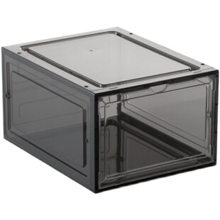 日式新款透明磁吸塑料正开门高帮球鞋收纳鞋盒防潮透气组装鞋墙