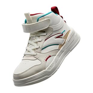 安踏儿童高帮板鞋春秋新款运动鞋男女大童休闲鞋学生小白鞋童鞋