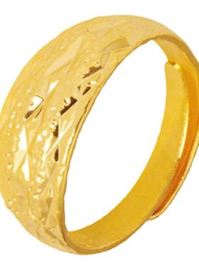 三排条戒指立体女款仿黄金戒子