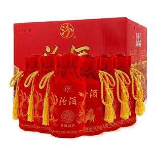 42度龙凤如意汾酒475ml*6瓶布袋整箱装山西特产清香型结婚白酒