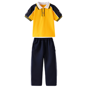 小学生校服套装夏季幼儿园服春秋三件套儿童学院风运动会班服定制