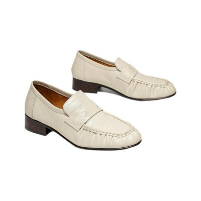 MESSRSDING老钱风真皮粗跟乐福鞋