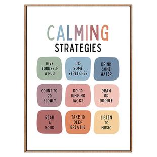 积极心理学墙壁挂画咨询室装饰画安静角挂图情绪情感海报幼儿园