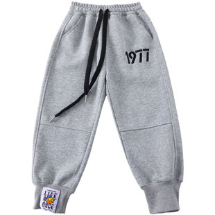 男童春季百搭运动裤2023新款儿童1977刺绣洋气裤子中大童潮童长裤