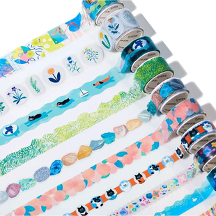 日本King Jim锦宫SODA透明图案装饰胶带手帐素材DIY手工礼品生活标记彩色胶带HITOTOKI贴纸