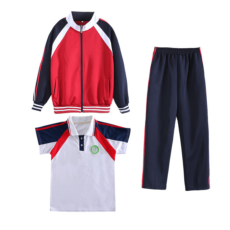 红色春秋款中高小学生校服运动会开幕式衣服裤子套装毕业季团体服