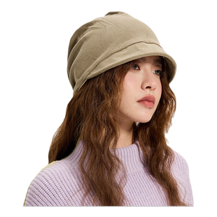 帽檐堆堆帽女2024新款春秋包头帽显脸小冬季冷帽月子针织毛线帽子