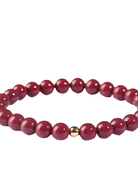 朱砂手串女金好运珠本命年