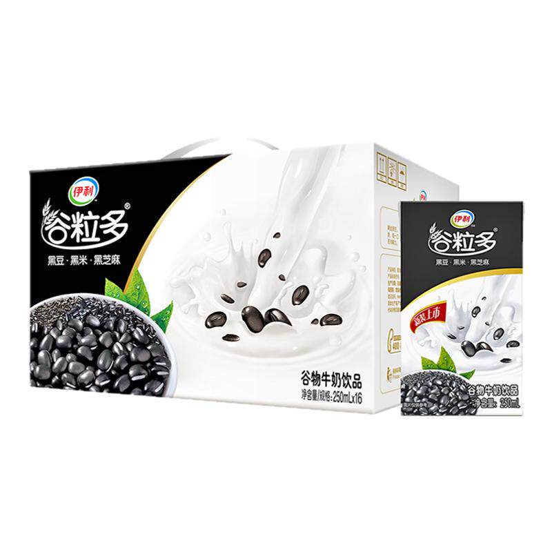5月产 伊利谷粒多红谷黑谷红豆黑豆250ml*16盒谷物奶营养早餐牛奶