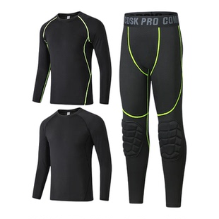 儿童紧身衣训练服篮球足球打底龟壳护膝健身跑步运动专业防撞长裤