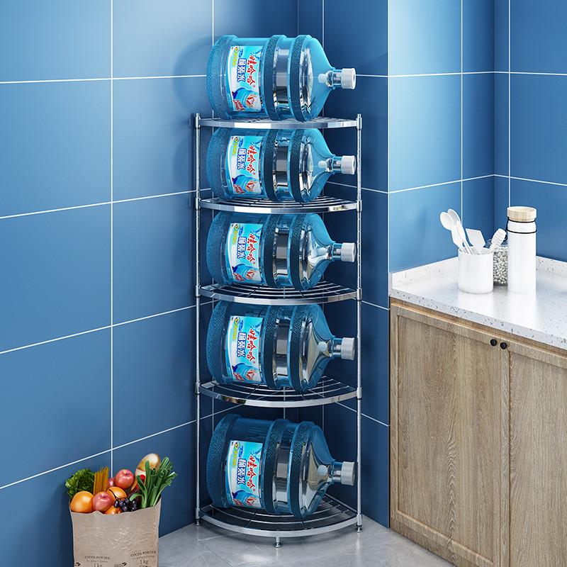 厨房三角置物架不锈钢落地多层台面角落墙角锅架子放锅架具收纳架