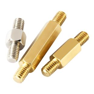 双头六角螺柱铜螺柱不锈钢六角柱两头牙隔离支撑柱镀镍螺丝柱M3M6