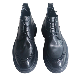 如若无物感！轻奢胎牛皮！Q弹软底！简约短靴商务休闲高帮皮鞋男