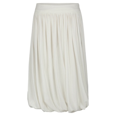 SEEKSIMPLE 低腰压褶花苞过膝半身裙