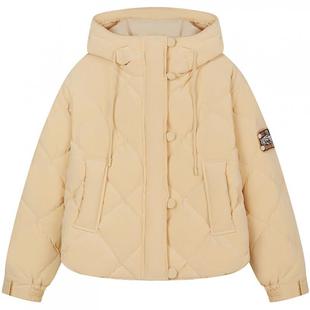 TeenieWeenie小熊女装2025冬季新款温暖舒适宽松版连帽绗缝羽绒服