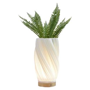 轻奢奶油原木风装饰微风花瓶充电台灯护眼触摸调光感应床头灯