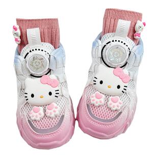 女童幼儿鞋子无鞋带免系旋钮鞋儿童旋转纽扣运动鞋春秋款2025新款