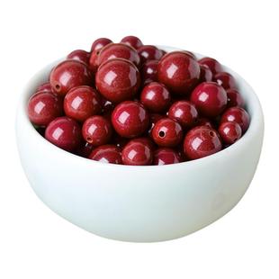 朱砂散珠子女男东海水晶玛瑙帝王砂紫金砂手链串diy单珠吊坠配件