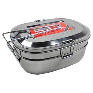 加厚 双层饭盒 不锈钢当盒 学生 员工2层 上下分层双扣旅行便当盒