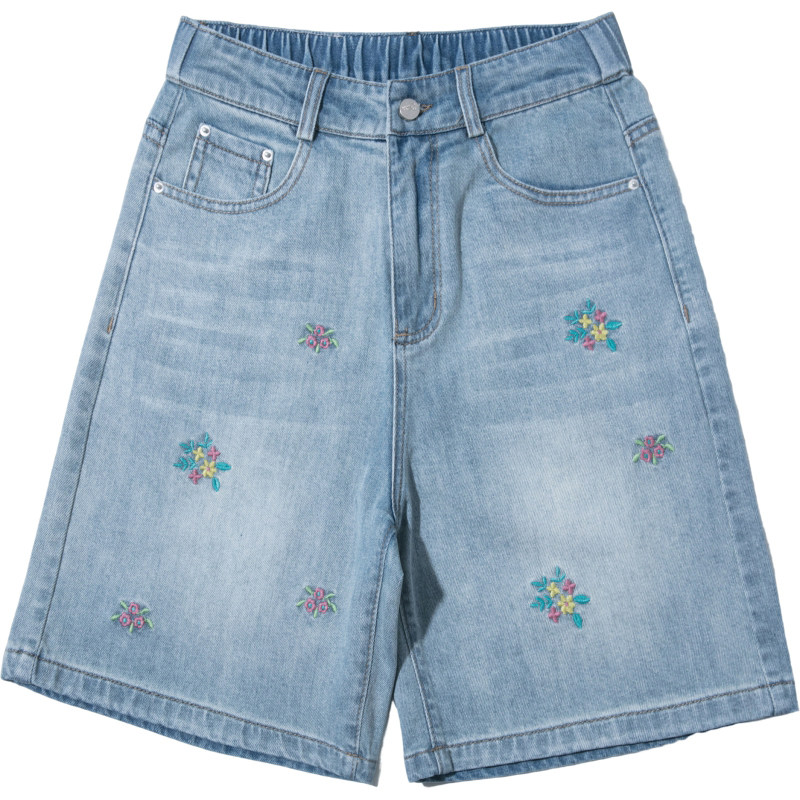 逸阳百搭女士夏装高腰牛仔短裤子