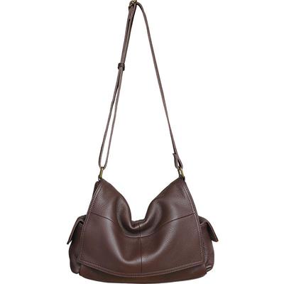 自由漫步复古翻盖包真皮休闲女包