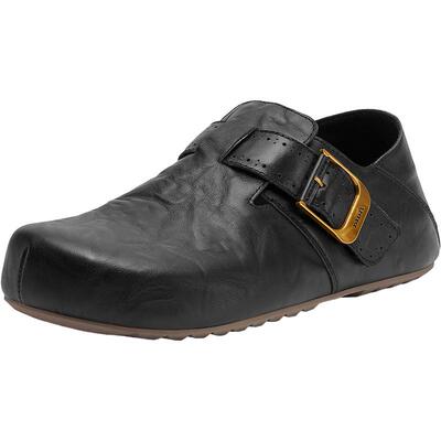 Bata勃肯鞋男2026春季商场新款牛皮复古内增高一脚蹬单鞋28251AM6