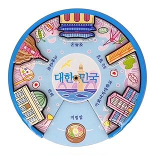 【礼袋装】韩国首尔釜山旅游纪念品文创礼品伴手礼磁铁木质冰箱贴