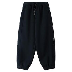 【星际漫步】软糯加绒运动卫裤黑色休闲男童冬新保暖加绒束脚裤子