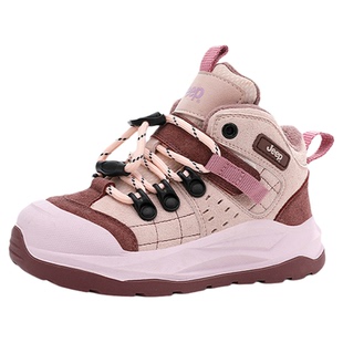 jeep户外女童登山鞋冬季加绒保暖儿童二棉运动鞋男童徒步高帮棉鞋