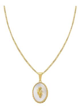 天然贝母郁金香法式简约锁骨链女