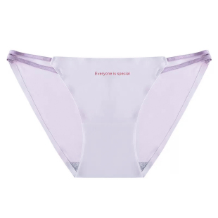 黛冰芯性感禁欲系冰丝内裤女多巴胺纯棉裆小仙女镂空绑带三角短裤