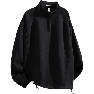 itizzue美式重磅半拉链卫衣男士