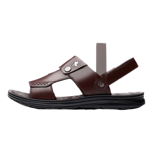 啄木鸟凉鞋男款2026夏季新款真皮休闲沙滩鞋软底两用中老年凉拖鞋