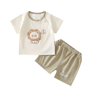 2026新款宝宝衣服夏季薄款短袖短裤外出服两件套男童夏天分体套装