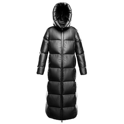 ote睡袋黑色带帽长到脚踝羽绒服