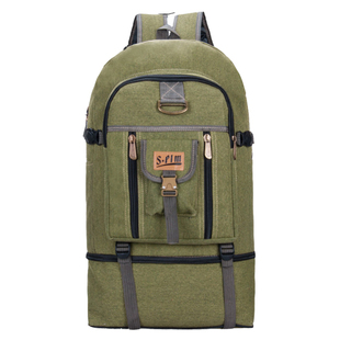 包邮超大容量旅行背包男女户外登山休闲行李包130L牛仔帆布双肩包