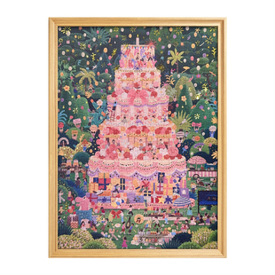 拼图成人版500片生日派对蛋糕高级烫金平图治愈解压礼物送女朋友