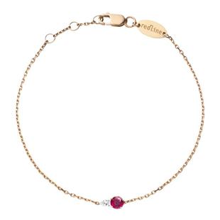 Redline/红绳女士饰品So Abby红宝石玫瑰金镶钻0.004克拉链式手链