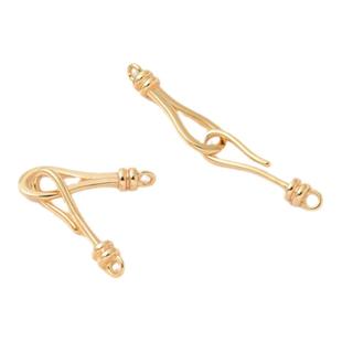 18K包金保色收尾挂钩扣手工diy珍珠项链手链白金色连接扣百搭扣头